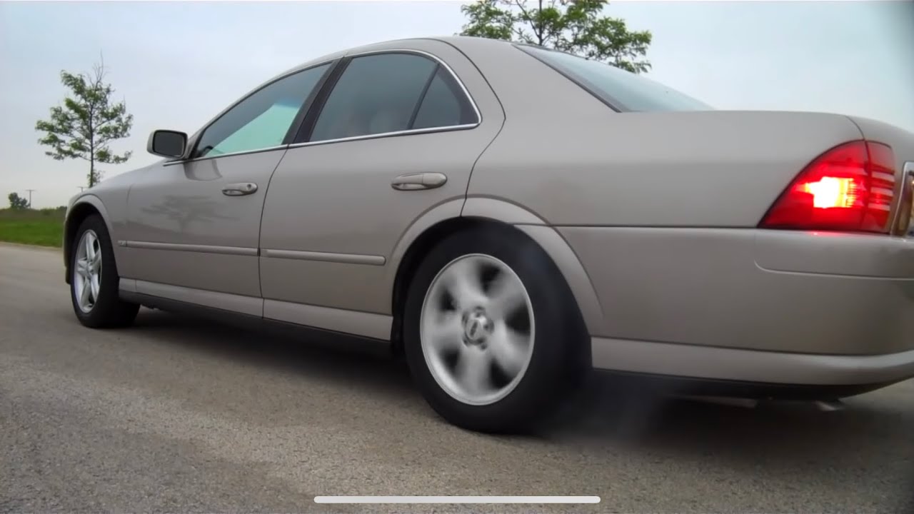 Lincoln LS Flowmaster Exhaust - Startup, Rev, 0-60 MPH, & Burnout!!!