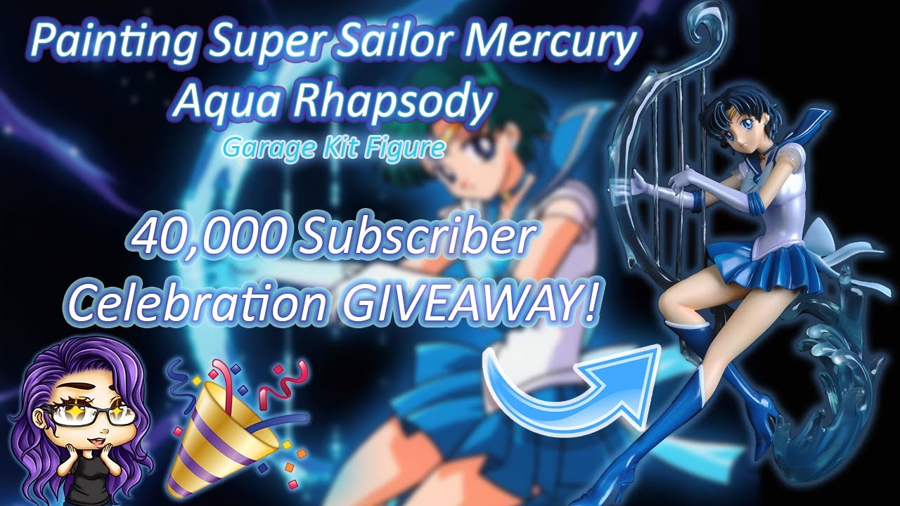 40k Sub Celebration!🎉 Painting the coolest 🌊Super Sailor Mercury Resin Figure! (Giveaway CLOSED) 😱