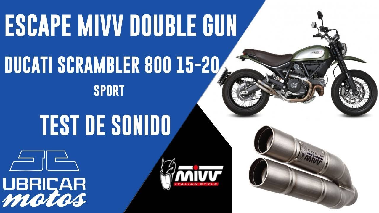 Escape Ducati Scrambler 800 2015-2020 | Mivv Double Gun Sport VS Escape de fabrica | Test de Sonido