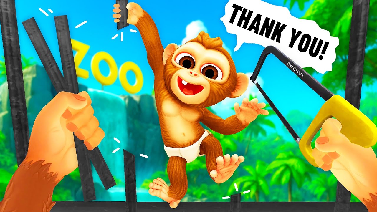 My Monkey Friend ACTUALLY Escapes from ZOO (I Am Monkey VR)
