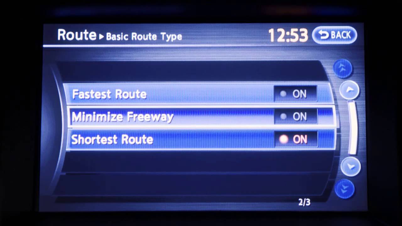 2013 Infiniti QX - Route Button (if so equipped)