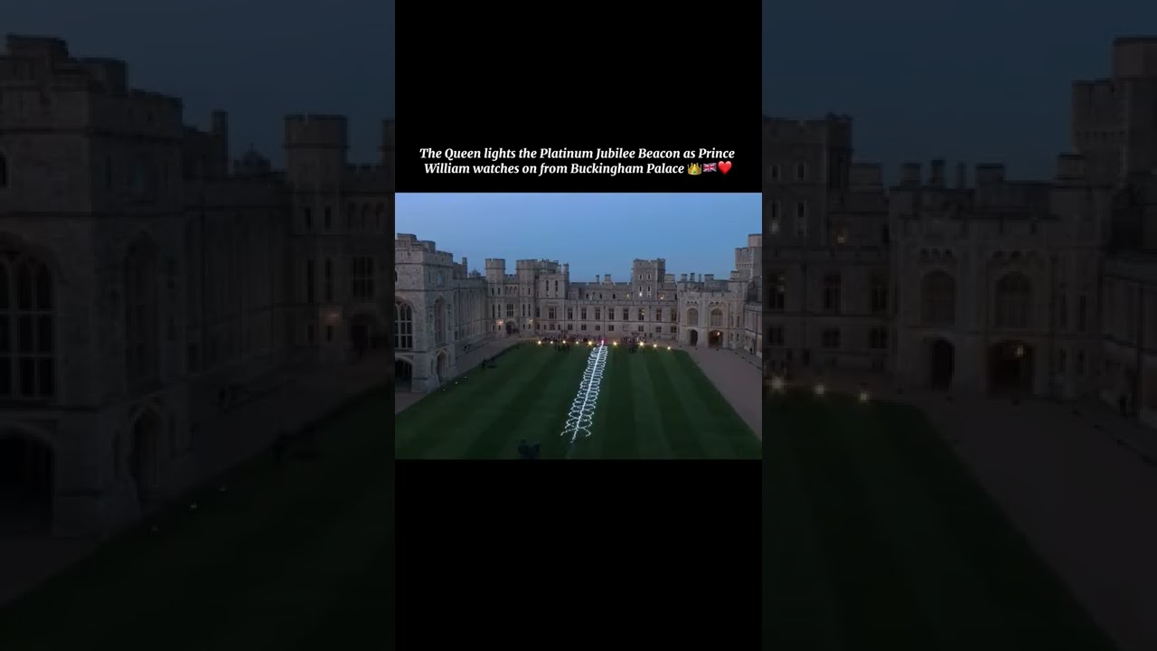 #Shorts William delights moment Queen lights Platinum Jubilee beacon from Buckingham Palace #queen