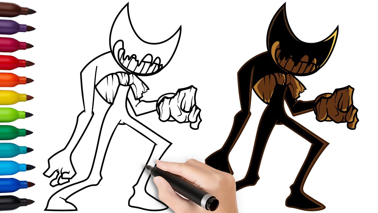 HOW TO DRAW INK BENDY (Indie Cross) | Bendy And the ink machine / Friday Night Funkin (FNF)
