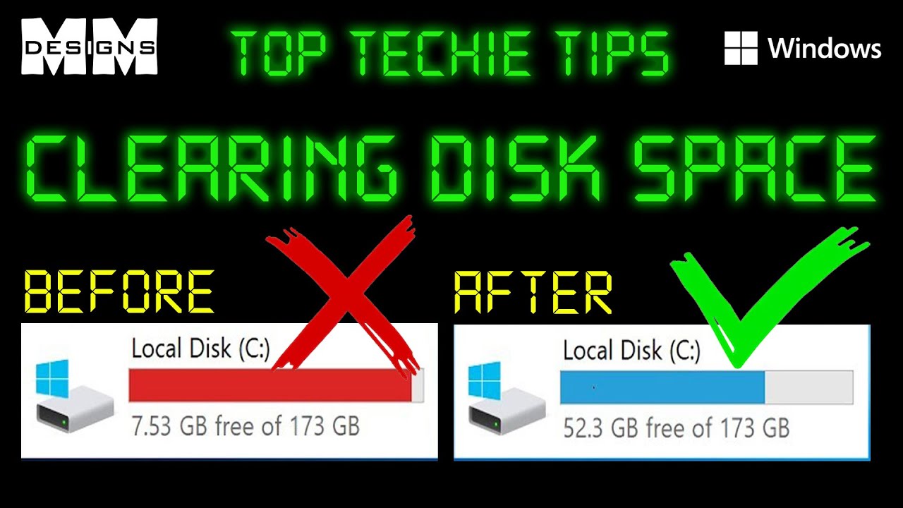 How to clear disk space - TOP TECHIE TIPS - Windows 11, Windows 10 - make computer faster