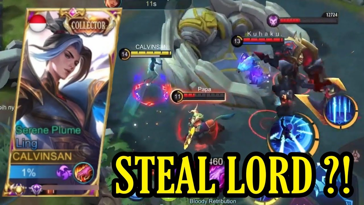 LINGTIKTOK 1 VS 3 STEALING LORD?! | TOP GLOBAL LING - MLBB