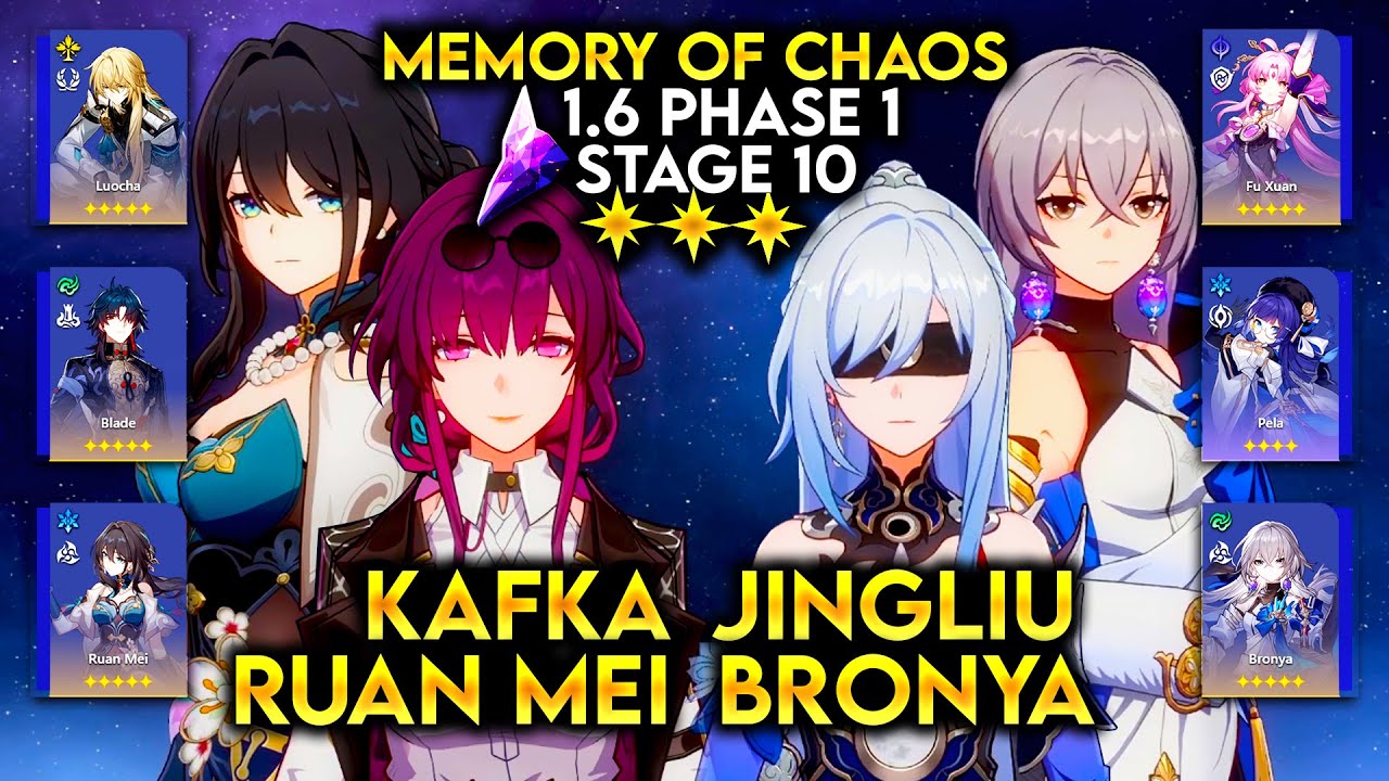 Kafka Ruan Mei & Hypercarry Jingliu | Memory of Chaos Stage 10 - 3 Stars | HSR 1.6