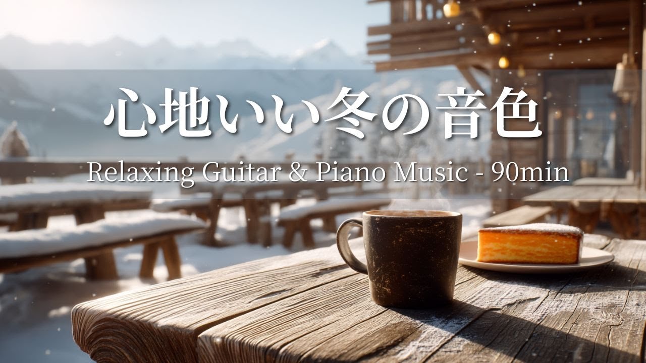 【癒し・作業用BGM】山カフェで心地よい時間☕❄️ 癒しのギター＆ピアノBGM| 作業・勉強用| Relaxing & Focus Music for Work & Study