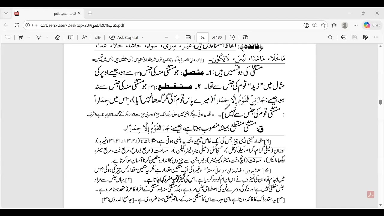 کتاب النحو : مستثنی