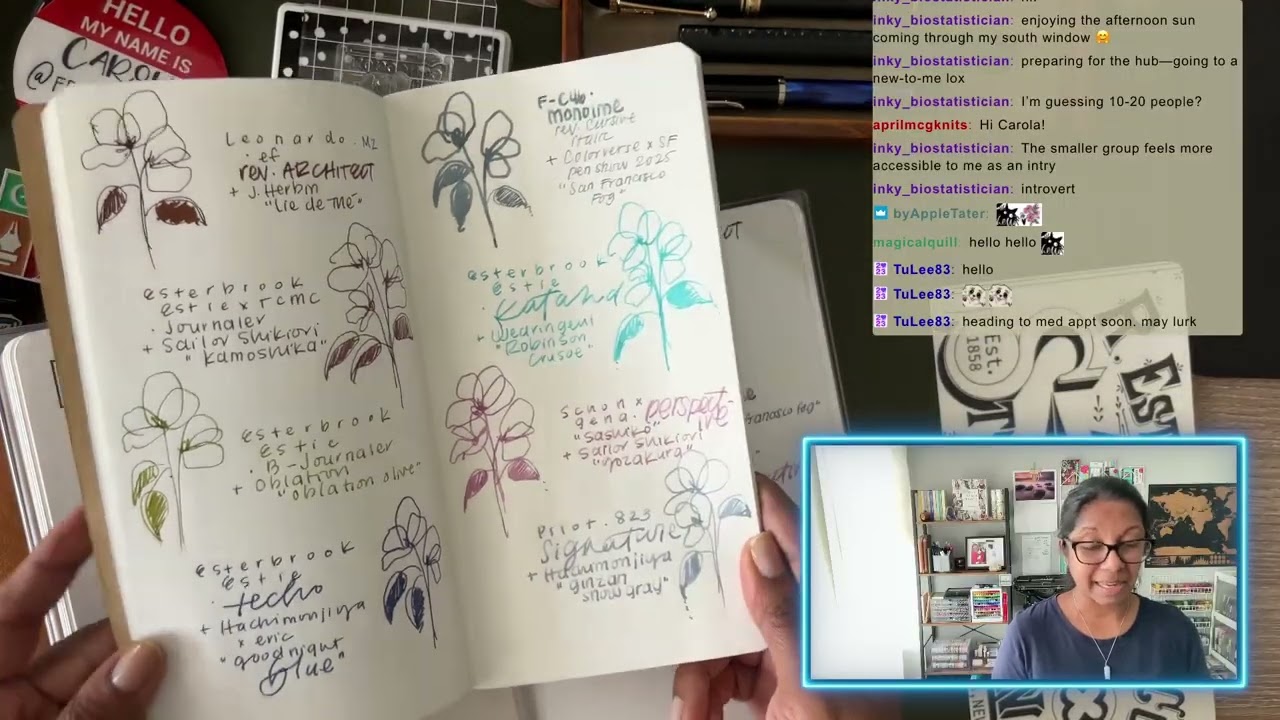 Currently Inked Fountain Pens 🖋️ writing and drawing with them | Oct 24 Livestream Replay
