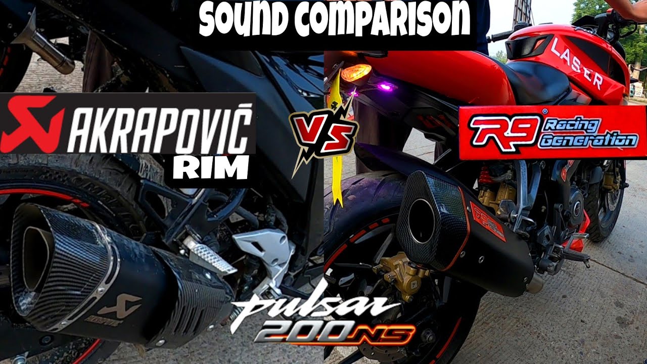 Akrapovic r1m vs R9 racing generation exhaust| sound comparison & test |on bajaj pulsar ns200 🔥