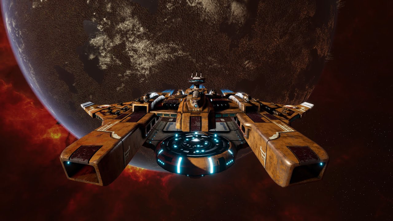 Tau Protector Fleet vs Orks - 4K Quality - Battlefleet Gothic Armada 2