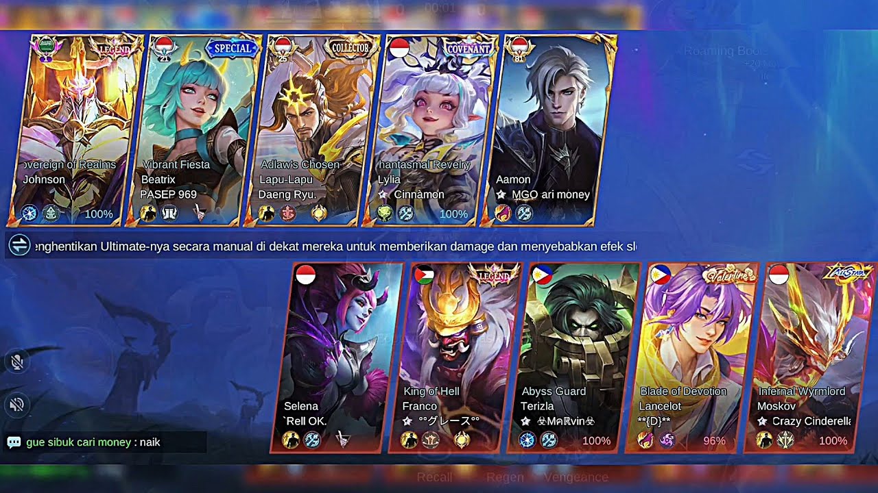 Update push rank awal season: Ketika Dua User Skin Legend Ketemu di Satu Lane #mobilelegends 