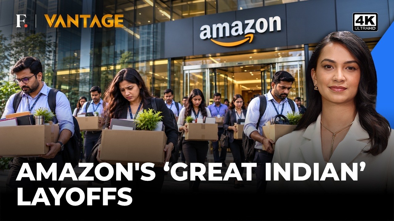Сокращения штата в Amazon в Индии: бум ИИ, увольнения и правда о скидках | Vantage on Firstpost | 4K