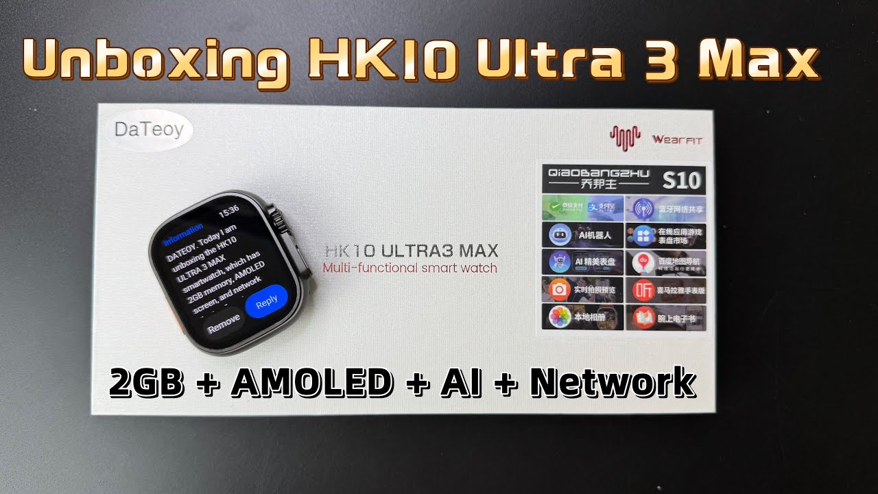 Unboxing DaTeoy HK10 ULTRA 3 Max, AI Robot Smartwatch, Top Watch Ultra 2 Copy