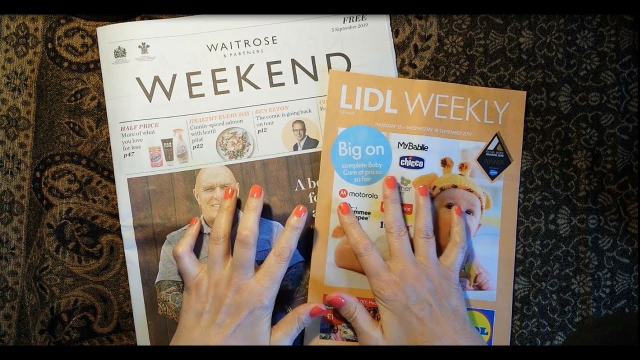 ASMR | Whispered Lidl vs Waitrose Newspaper Sales Circulars! Part One Reading Ramble Chat!