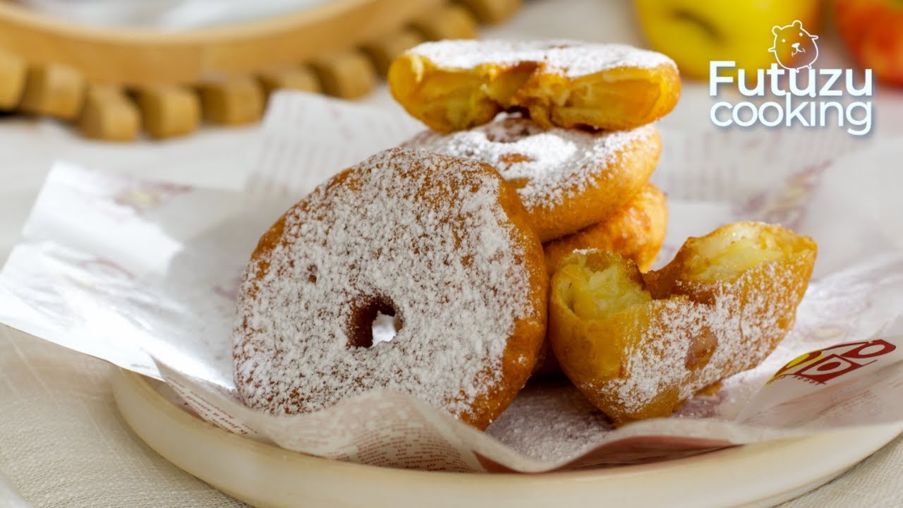 [ 5 minutes ] make Apple Donuts easily at home! Crispy on the outside and soft on the inside I asmr