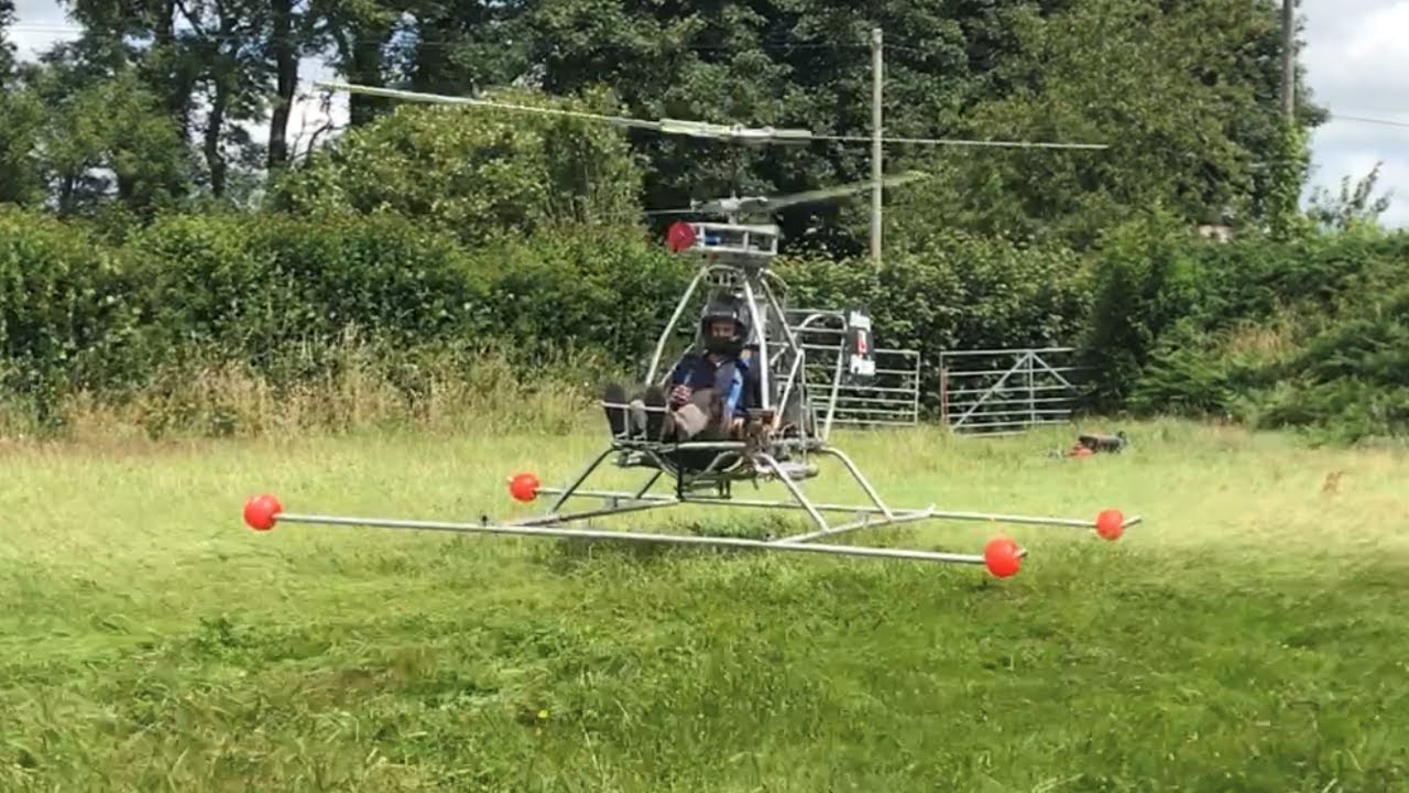 Attempted lift off HOMEMADE Helicopter