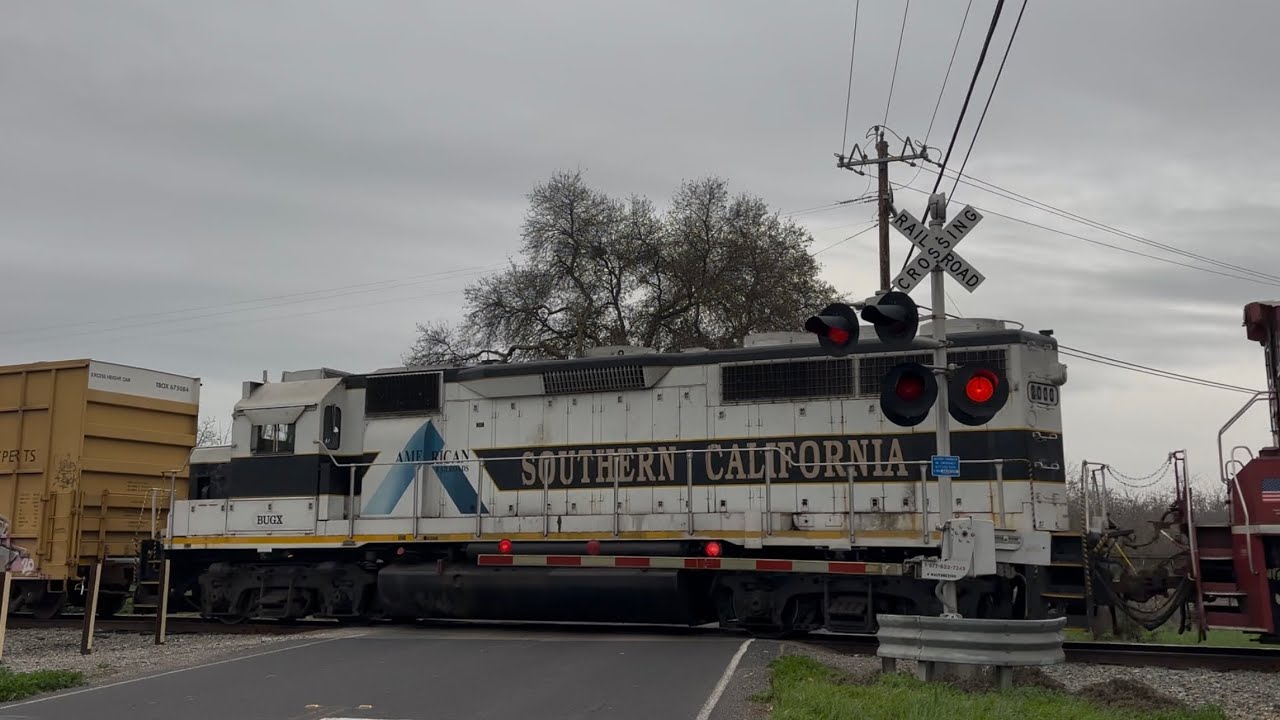 CCT 1501 Lodi Flyer Local with BUGX 2000 North - E. Foppiano Lane Railroad Crossing, Stockton CA 