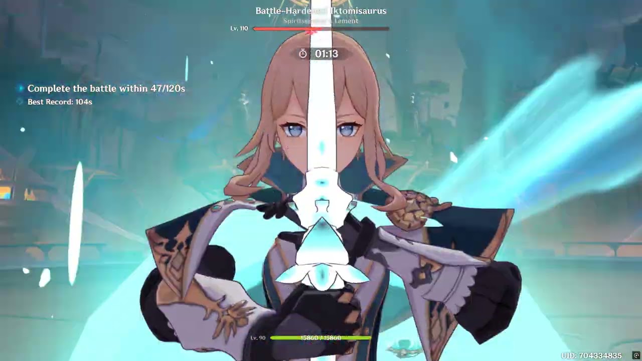 Genshin Impact Luna III Stygian Onslaught Dire Jean fall damage vs Battle-Hardened Iktomisaurus