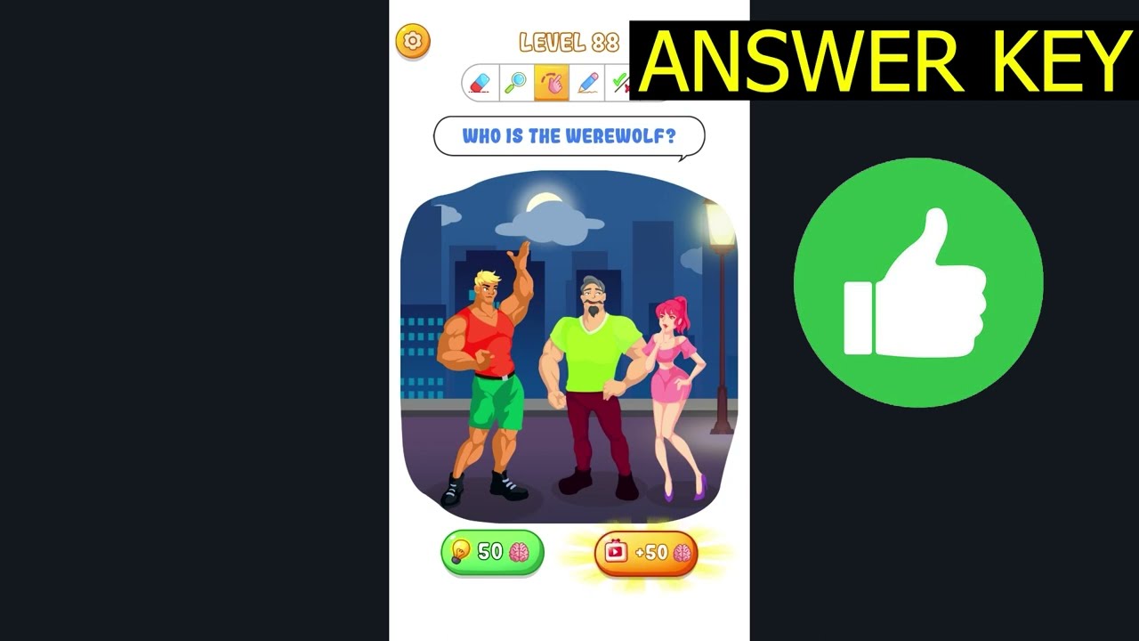 Tricky Quiz Brain Out Puzzle LEVEL 88 Who is the werewolf (ANSWER KEY) Gameplay Walkthrough