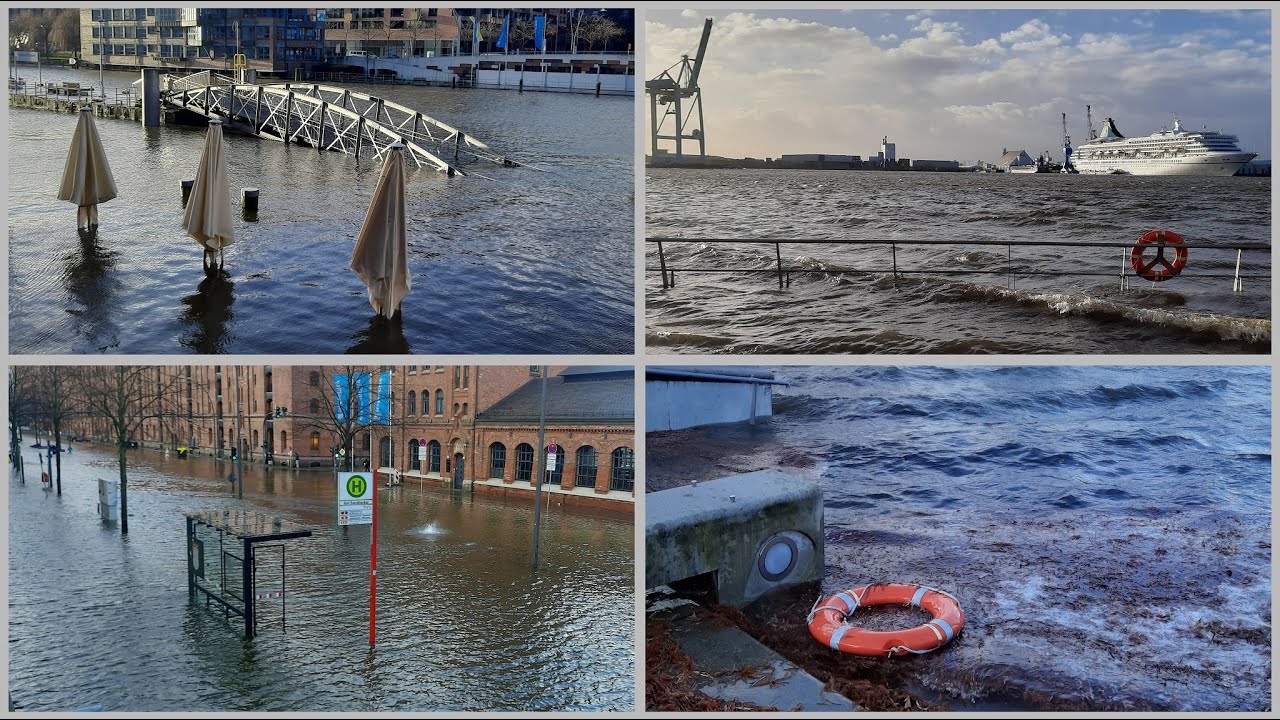Hier kommt die Flut - Hochwasser in Hamburg am 22. Dezember 2023