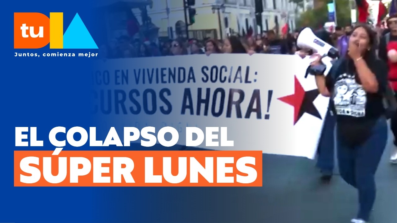 ¡Colapsó la Alameda! Marcha no autorizada paraliza el tránsito en pleno Súper Lunes | Tu Día