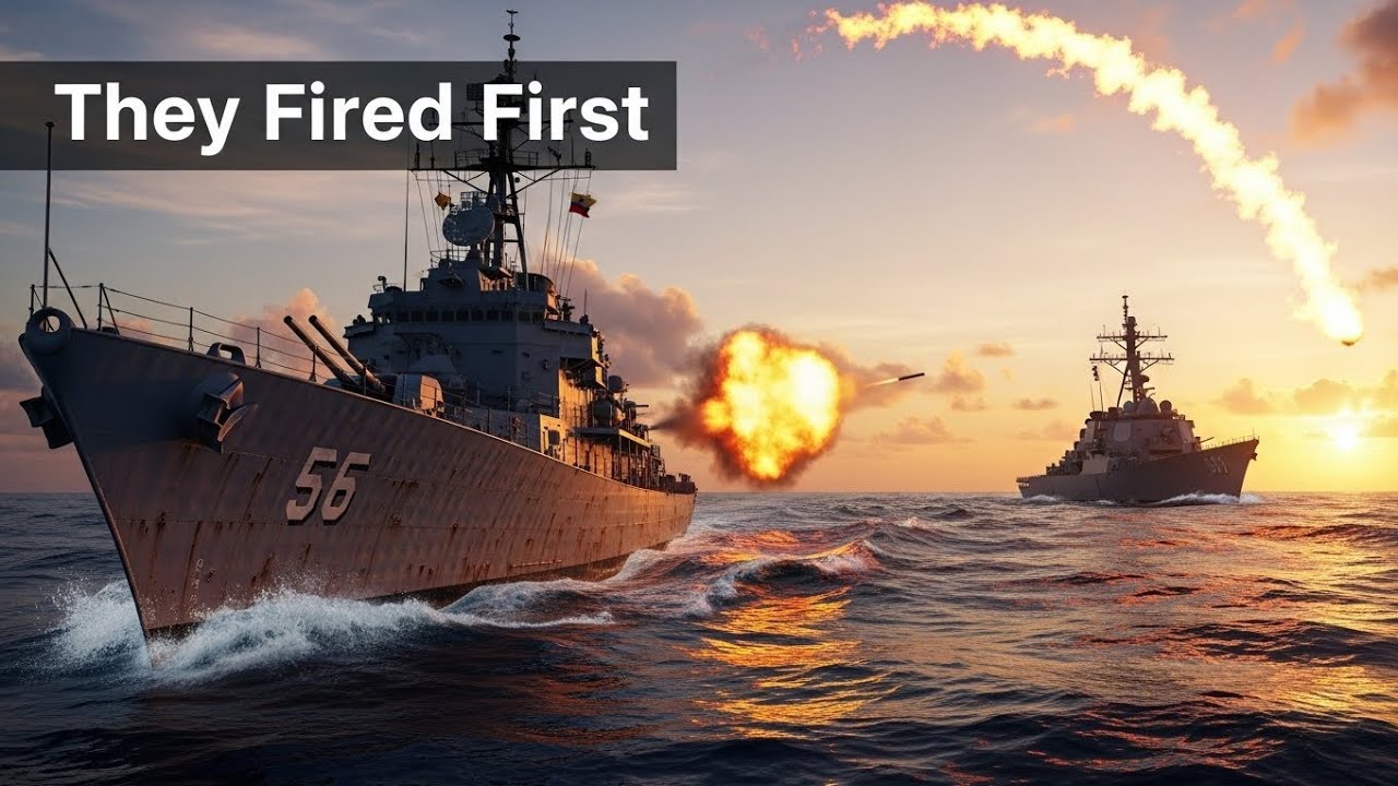 US Navy Destroyer vs Venezuelan Warship – They Fired First!
