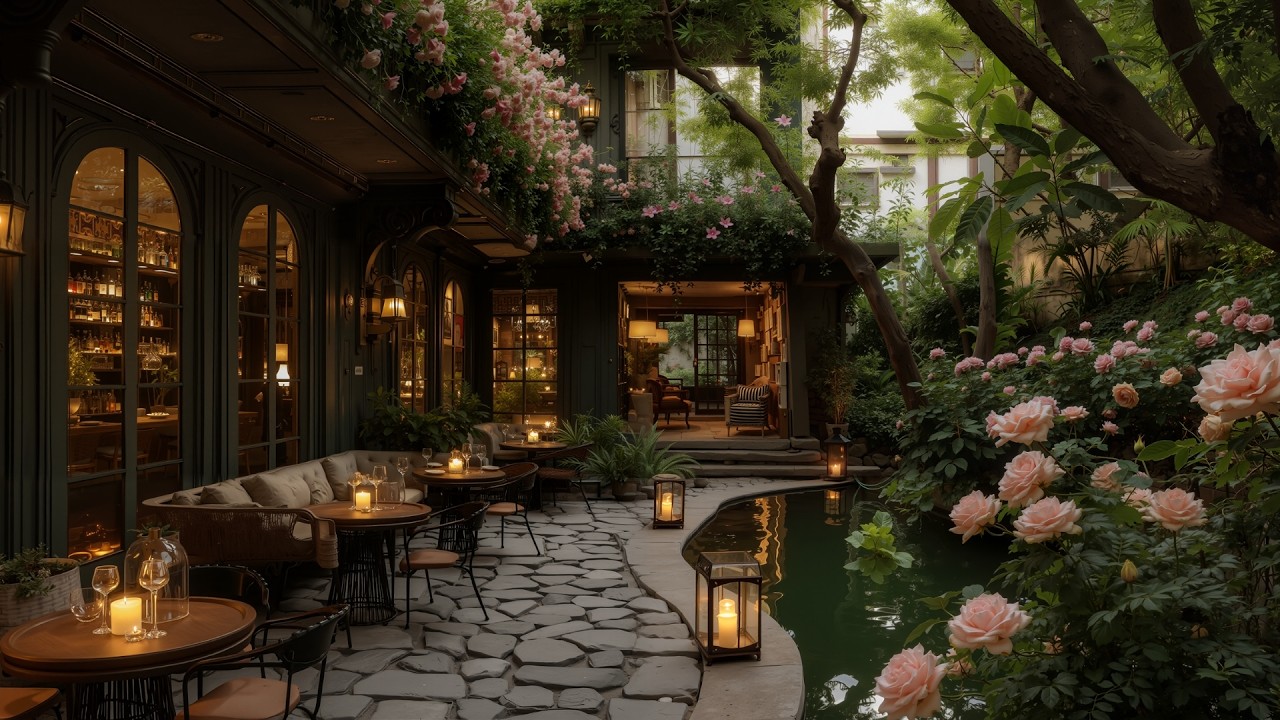 Cozy Morning Soft Jazz In A Quiet Forest Café | Peaceful Jazz Piano & Spring Therapy For Work