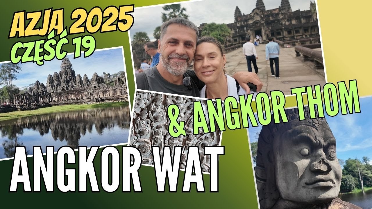 (258) Świt w ANGKOR WAT. Oczarowanie ANGKOR THOM. Największy kompleks świątyń. Złodziej na motorze!