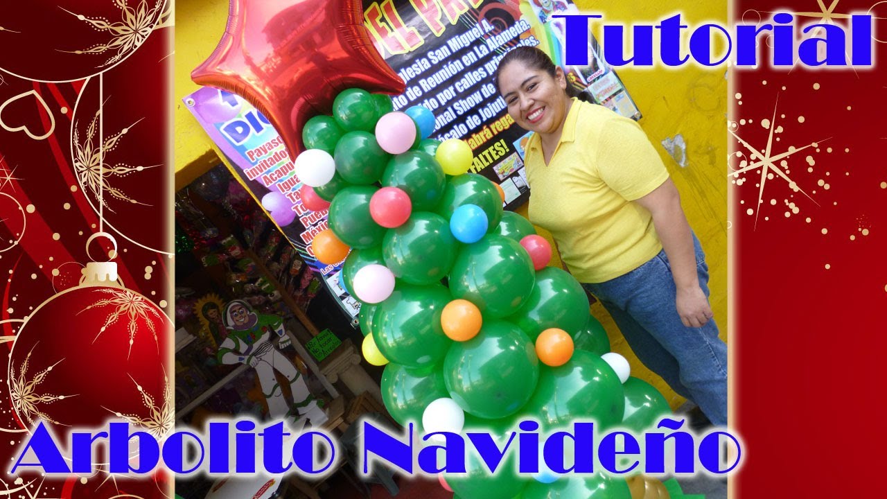 MARAVILLOSO ARBOLITO DE NAVIDAD CON GLOBOS