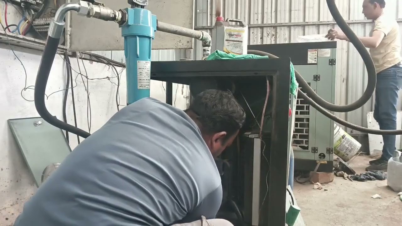 Compressor change and gas charging full video| engineering video . 🔧🔧