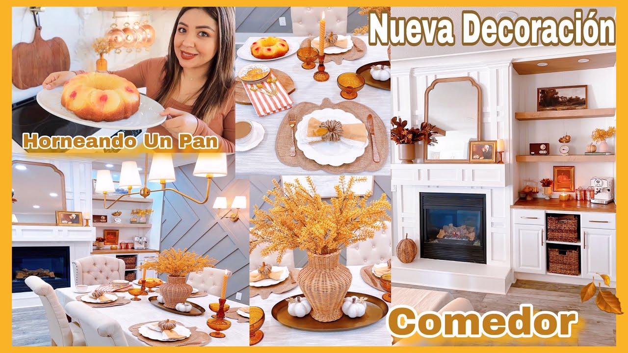 Nueva Decoración🍂 Área De La Cocina - Comedor- Chimenea Y Coffee Bar- Horneando Un Pan 🍞