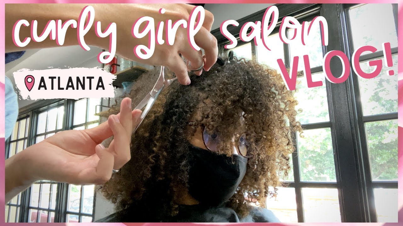 VLOG: natural hair salon experience in atlanta! curly cut + steam hydration