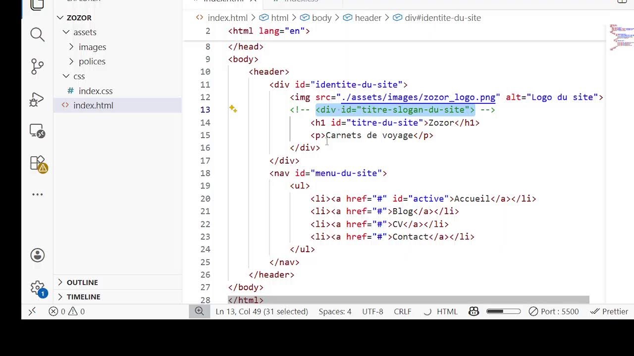LIVE CODING : Coder mon site de A à Z – Zozor 1