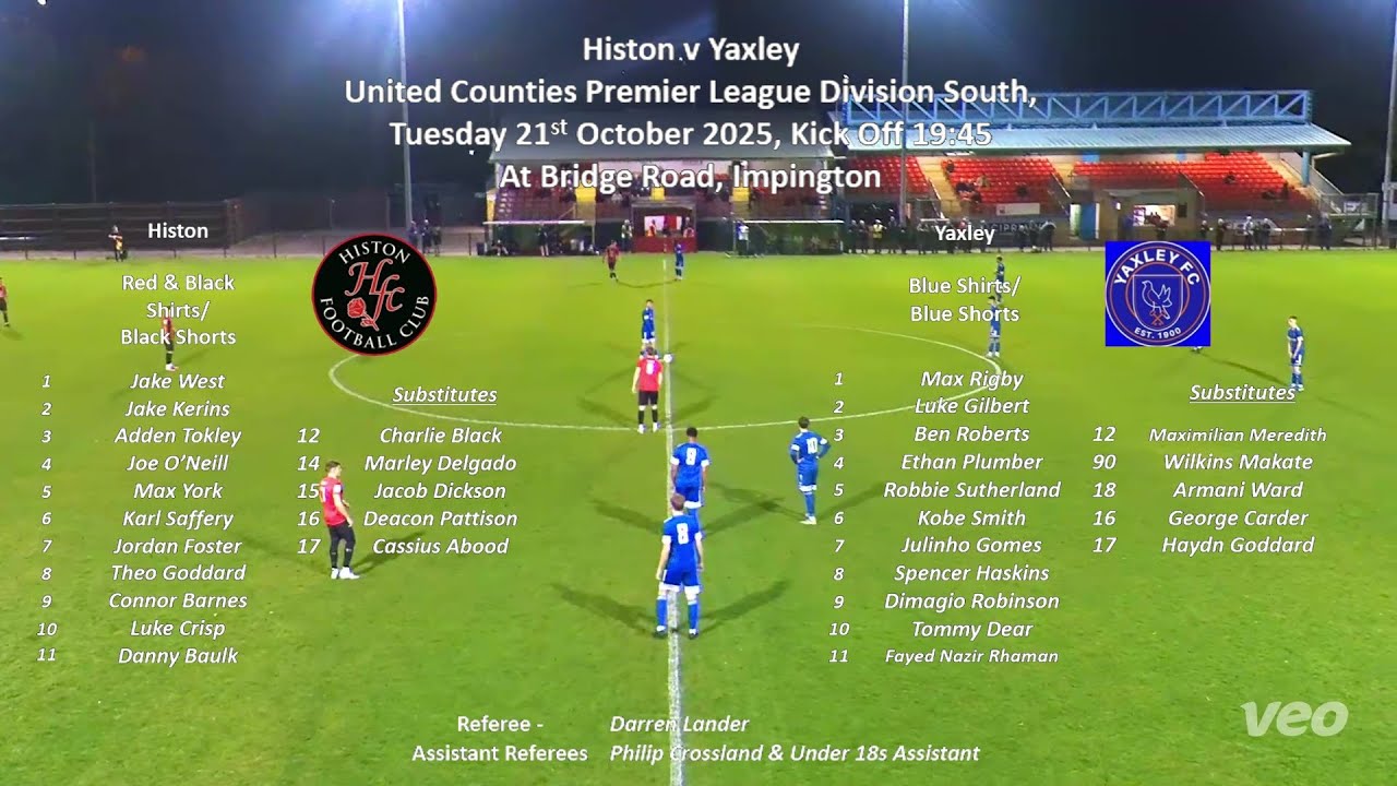 Histon v Yaxley - UCL (21102025)