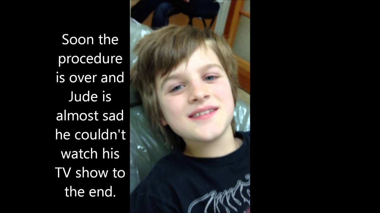 Laser tooth filling on a child