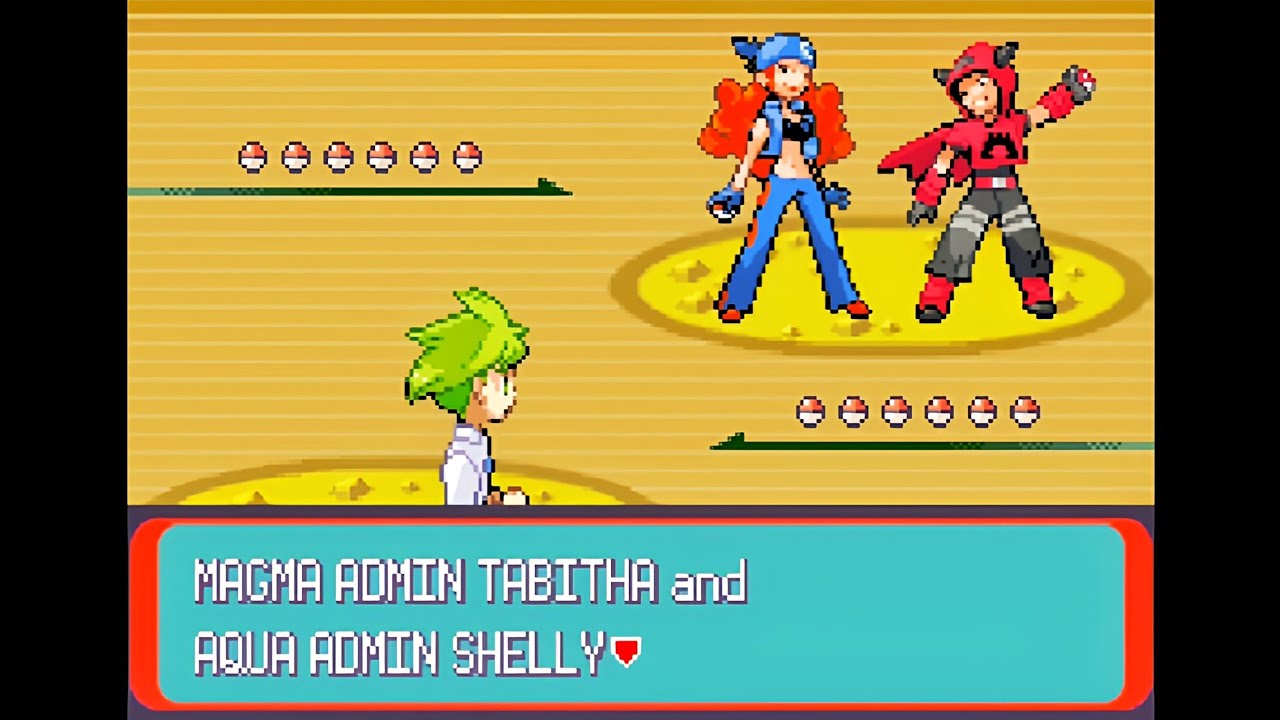 Pokemon Emerald: Wally's Quest - Admins Tabitha/Shelly @ Island Cave, Team-Up (Doubles, Hard Mode)