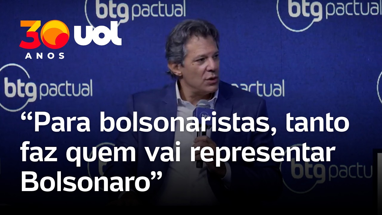 Haddad diz que, para bolsonaristas, 'tanto faz' Flávio ou Tarcísio: 'É quem Bolsonaro escolher'