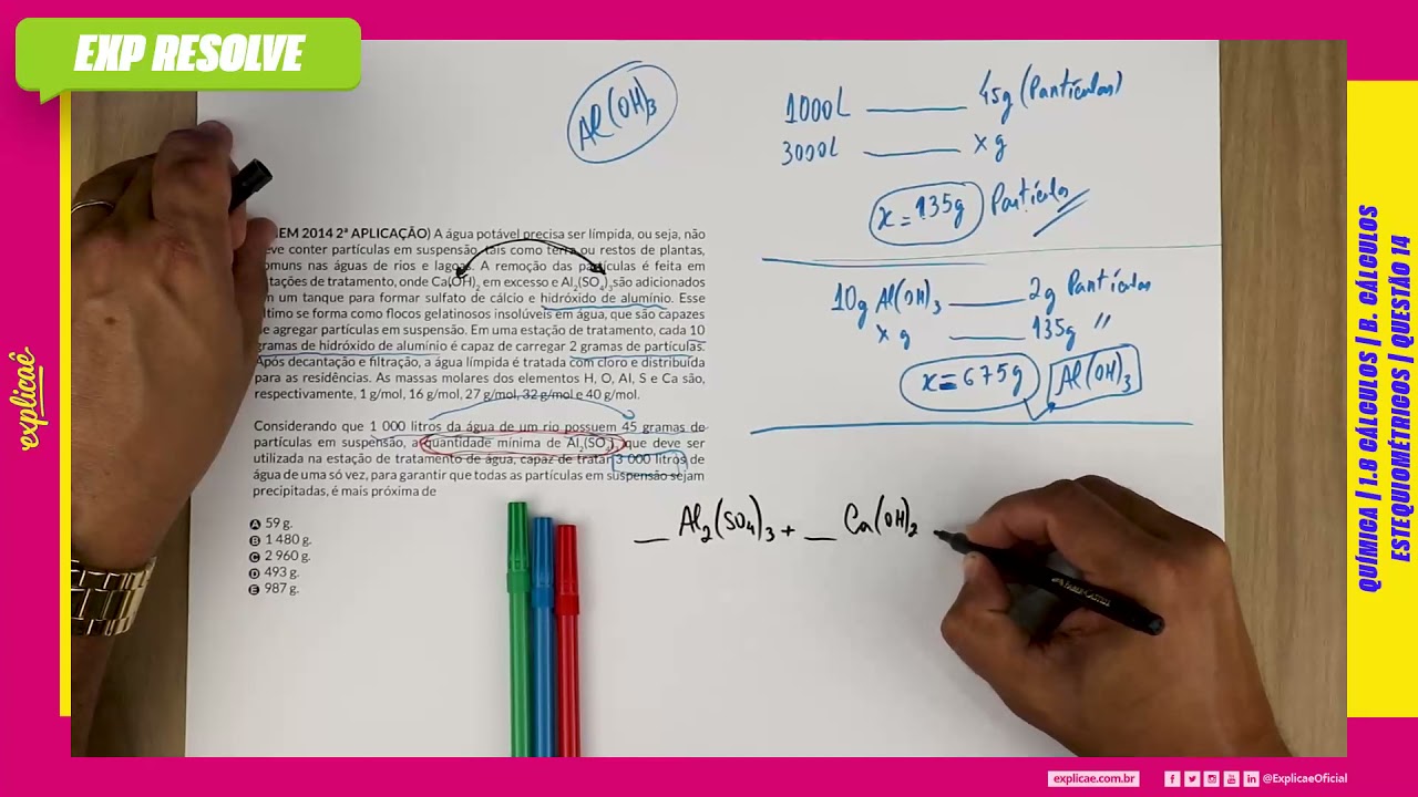 A ÁGUA POTÁVEL PRECISA SER LÍMPIDA, OU SEJA, NÃO DEVE(...) CALCULOS B  CALCULOS ESTEQUIOMETRICOS