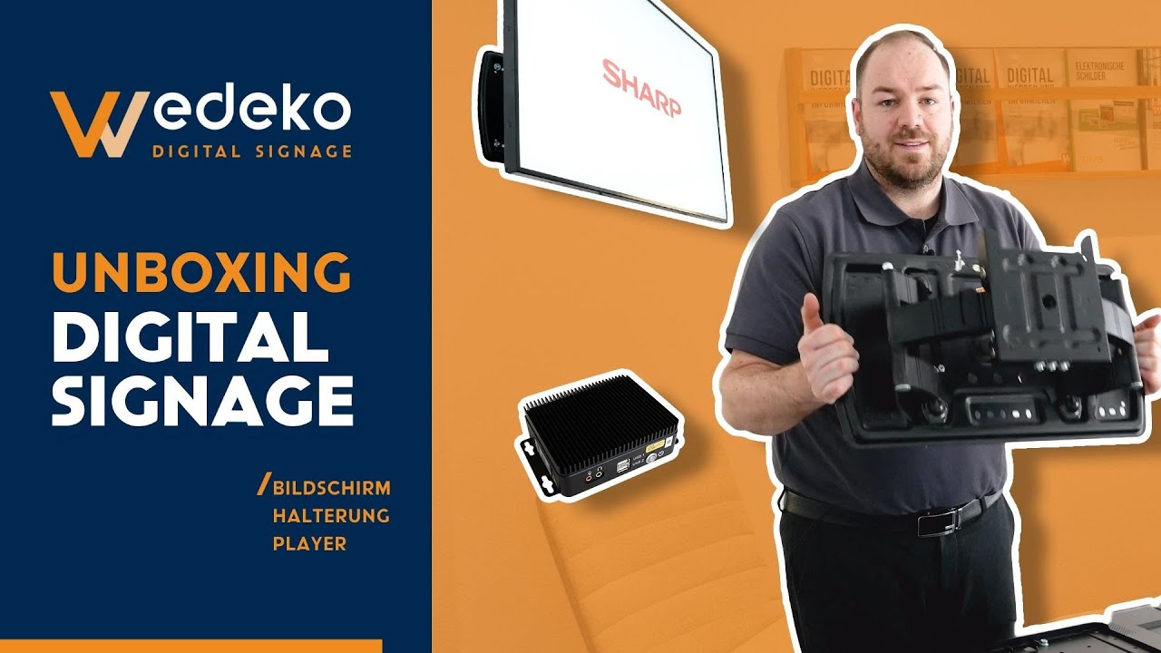 Bildschirm, Halterung, Player📦 UNBOXING & INSTALLATION unseres Digital Signage Systems❗️WEDEKO.COM🖥️