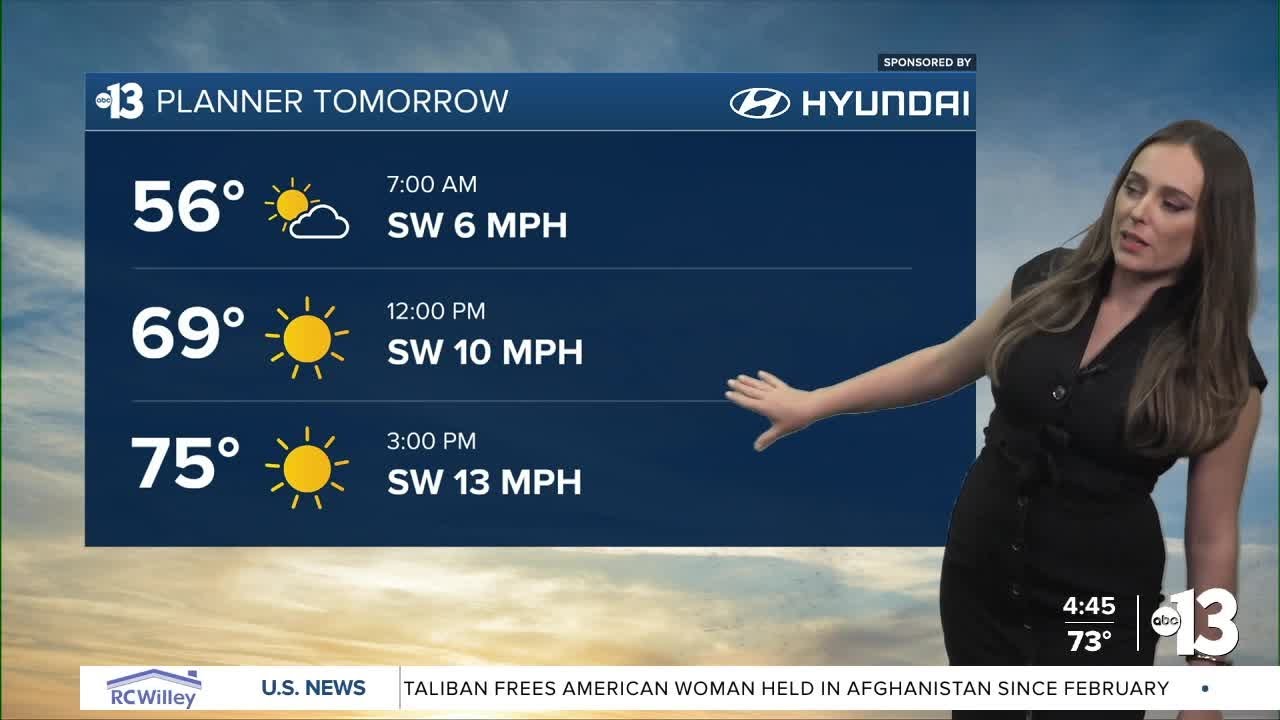 Warm & Toasty Sunday followed by a Windy Monday in Las Vegas