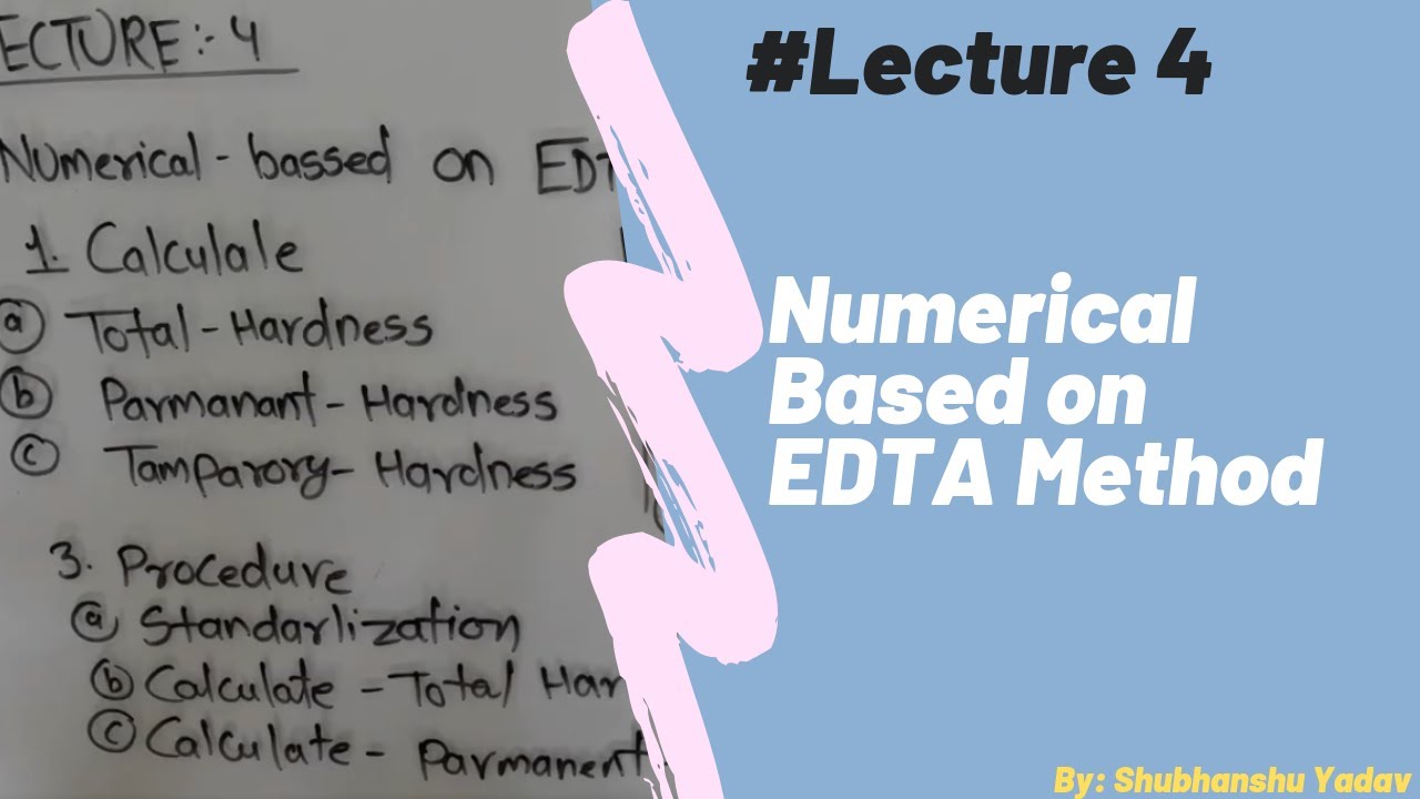 EDTA Numerical For Calculating Hardness Of Water.(Unit-1 Water)