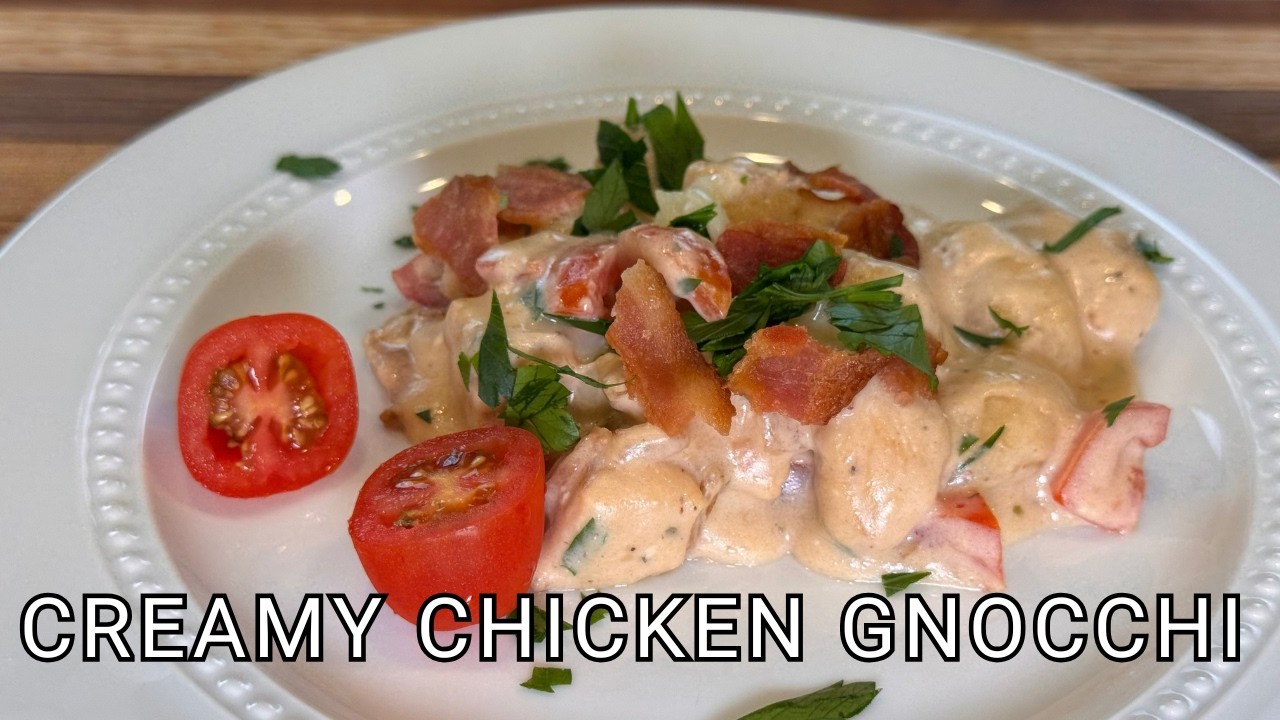 Сливочные куриные ньокки с беконом