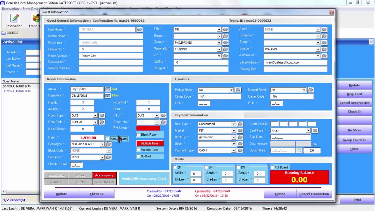 HOW TO CHECK IN (Front Desk Module)
