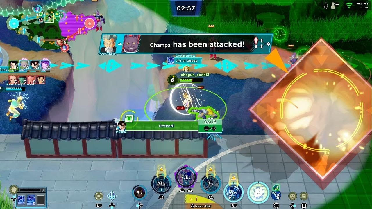 Luring enemies into Piccolo's special beam canon