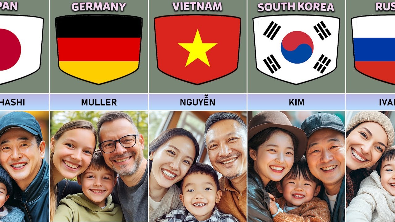 Most Common Surnames From Different Country