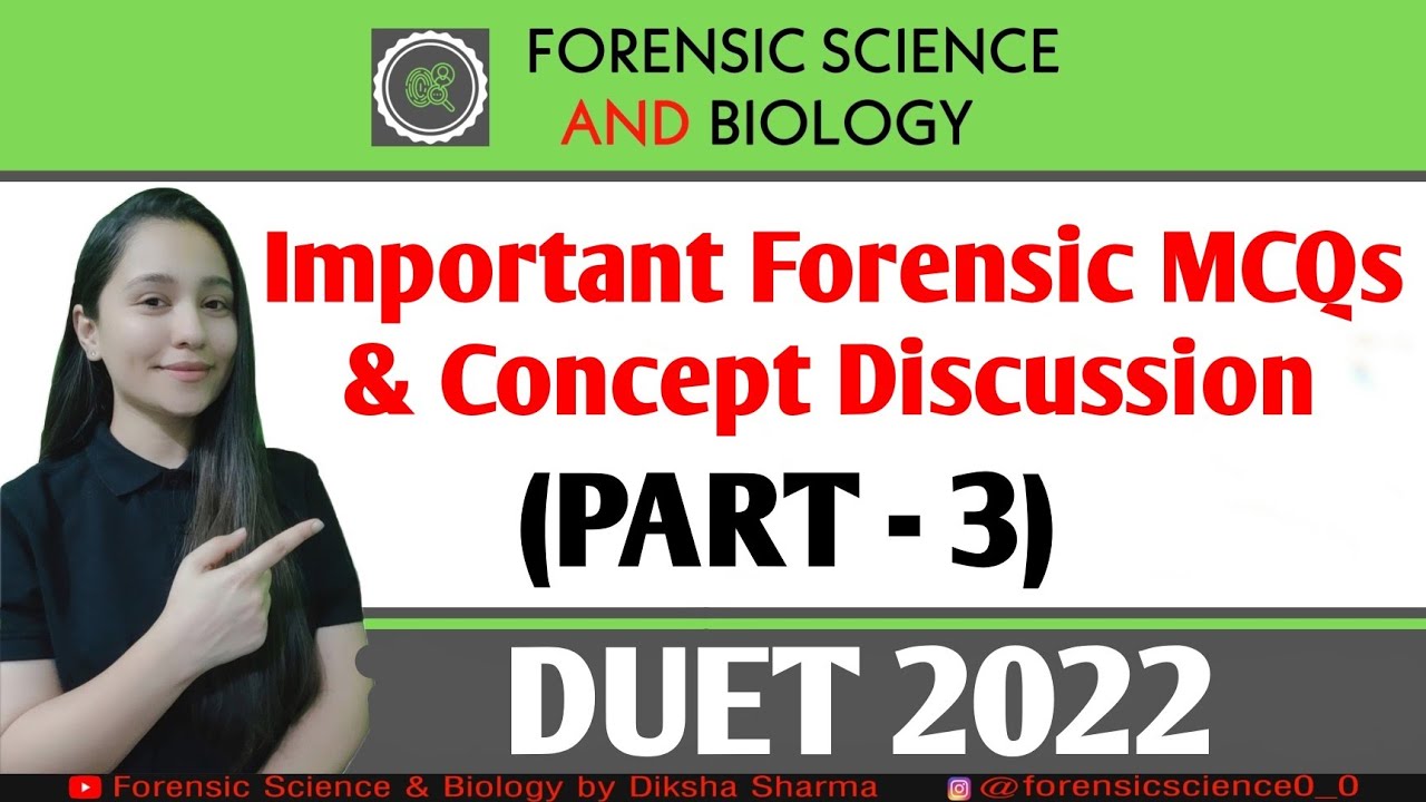Important Forensic MCQs with Concept Discussion || DU MSc Entrance Exam || Forensic Science