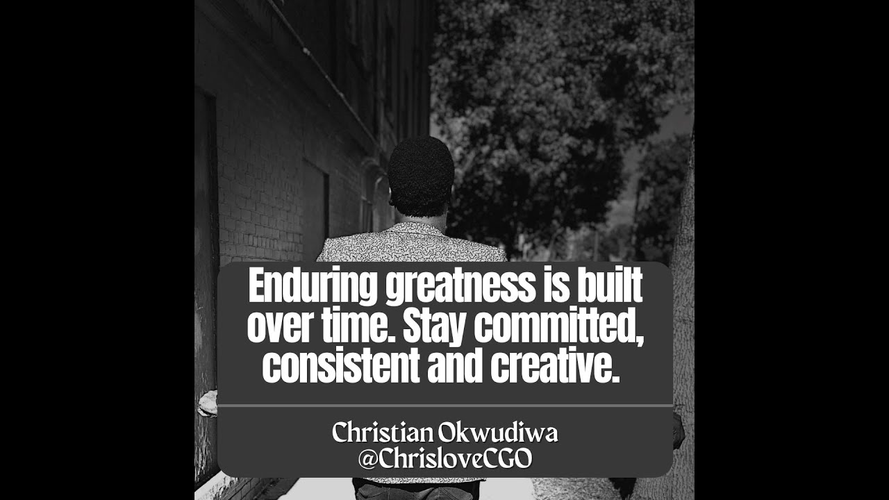 This is why you should be committed, consistent and creative. #chrislove #betimeless
