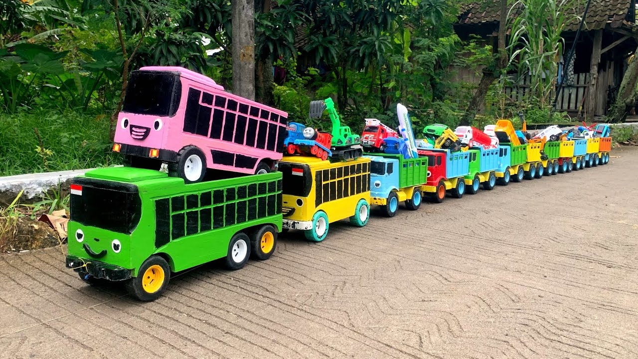 WADIDAW !! Mobil Truk Tronton Panjang Bongkar Mainan Mobil Mobilan Truk Molen, Truk Dump, Excavator