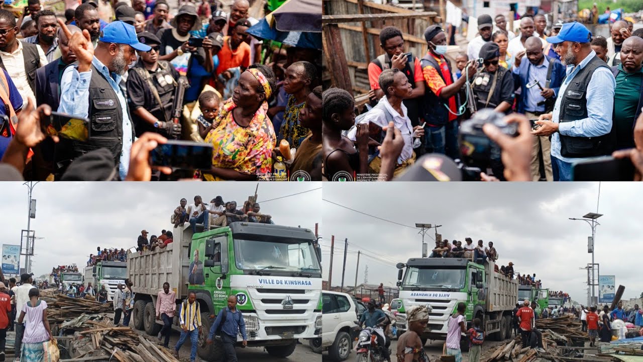 LÉON MULUMBA AU SECOURS DES RIVERAINS DE PAKADJUMA/KAWELE ÉVACUATION VERS 1 NOUVEAU SITE À KINSHASA 